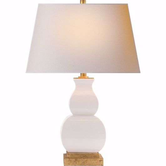 Picture of Tate Table Lamp- Medium - Ivory Crackle