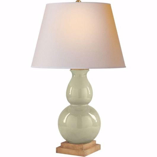 Picture of Gourd Table Lamp--Small - Celadon Crackle