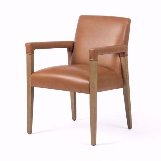 Picture of Strickland Leather Dining Chair-Sierra Butterscotch